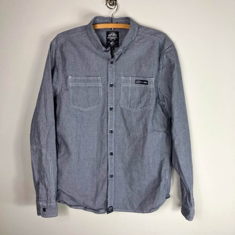 Superdry Raw Riveter Button Up Striped Shirt 957